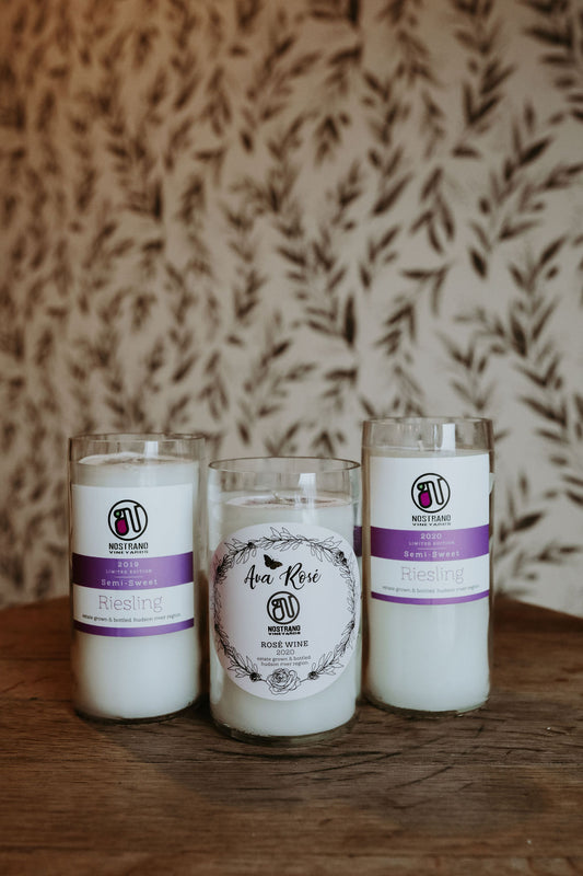 Recycled Wine Bottle Candles
